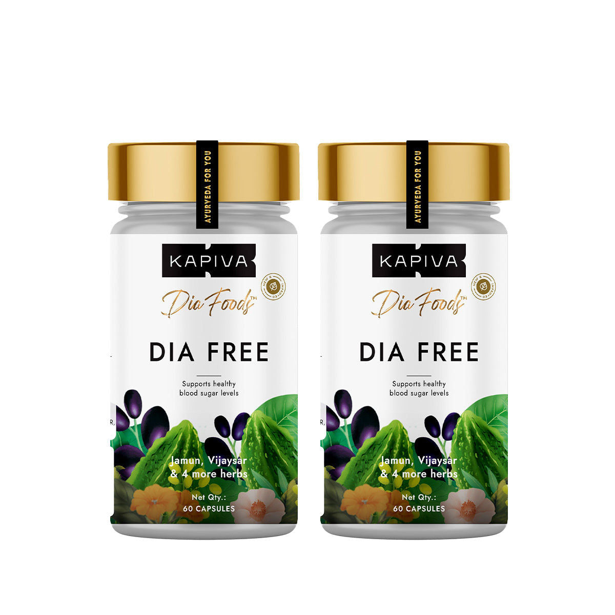 Kapiva Dia Free Capsules 60 Pack of 2