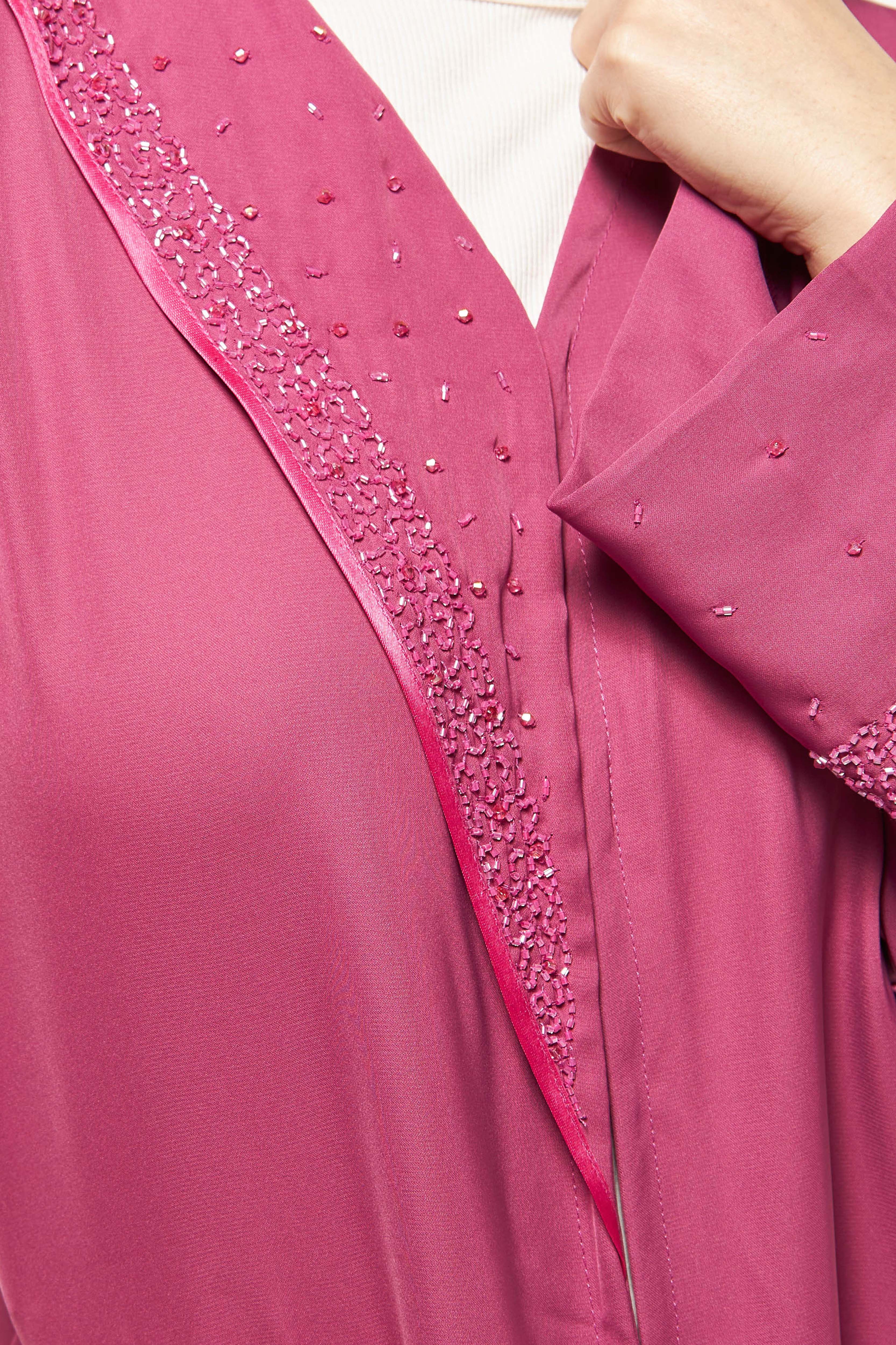 MOiSTREET Embellished Abaya with Sheila