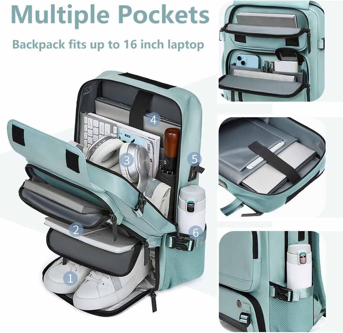 Large Capacity Travel Backpack Crossbody Bag with Shoe Compartment for Women Men