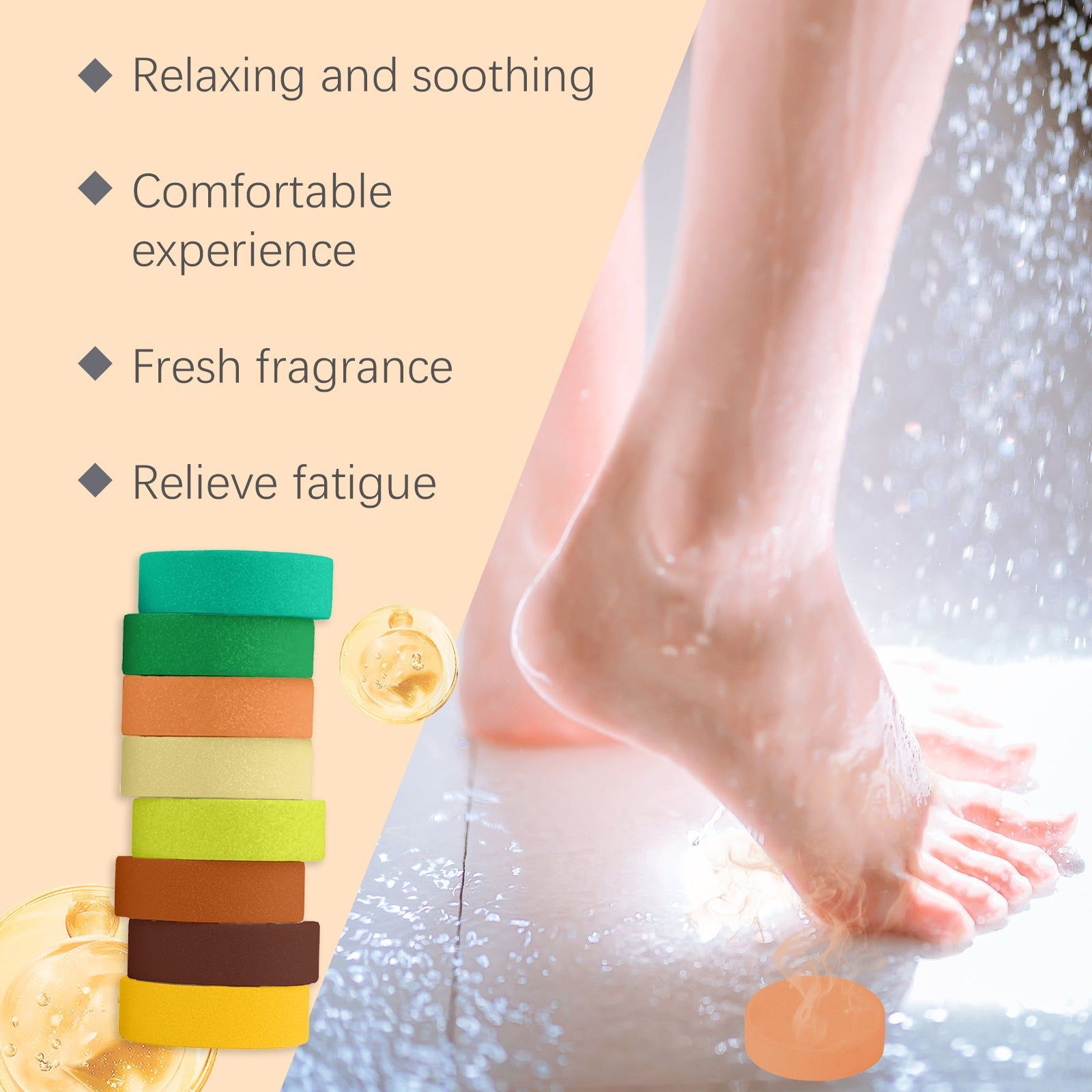 Aromatherapy Shower Tablet, Body Cleansing, Relaxing Fragrance, Spa Experience ,1 set