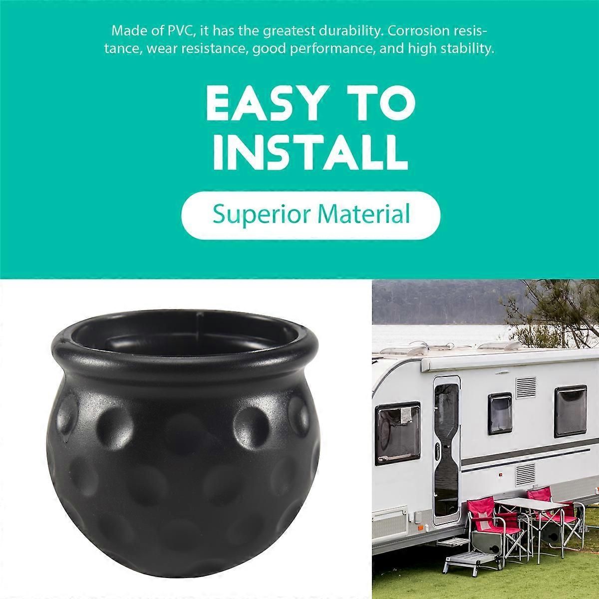 50mm Tow Bar Ball Cover Towball Protect for Car Truck Trailer RV Quad