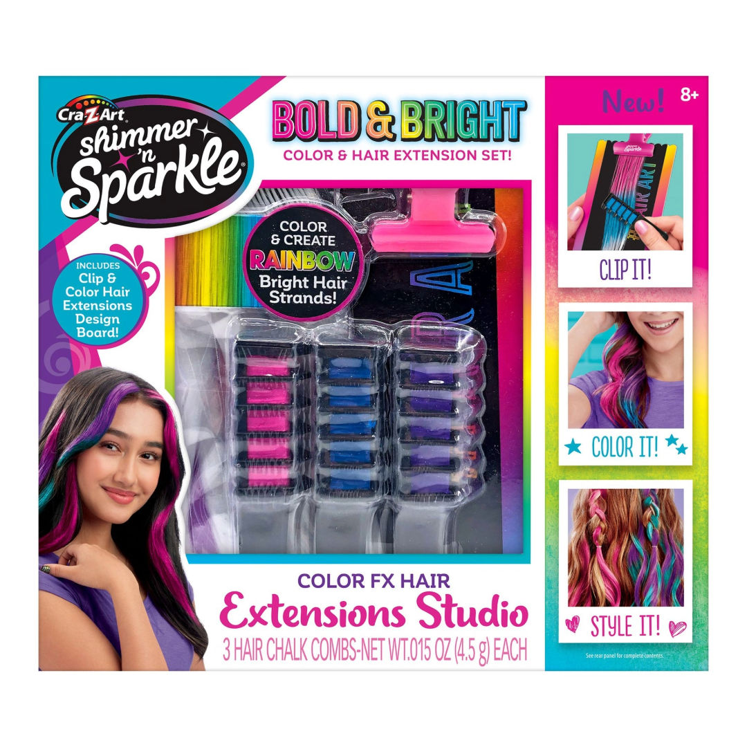 Cra-Z-Art Shimmer n Sparkle Color FX Hair Extensions Studio Kit