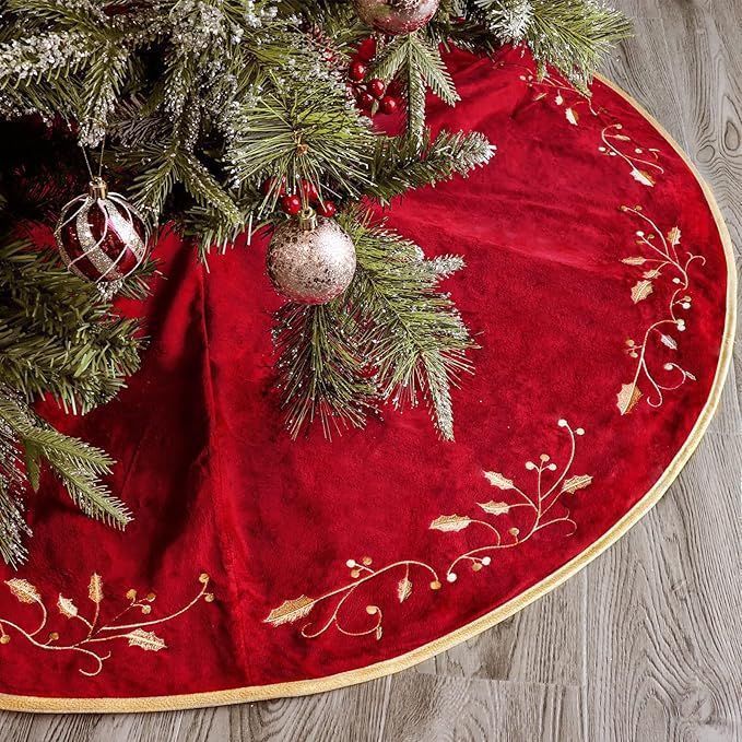 Christmas Tree Skirt Xmas Tree Plush Tree Mat for Holiday Home Decoration