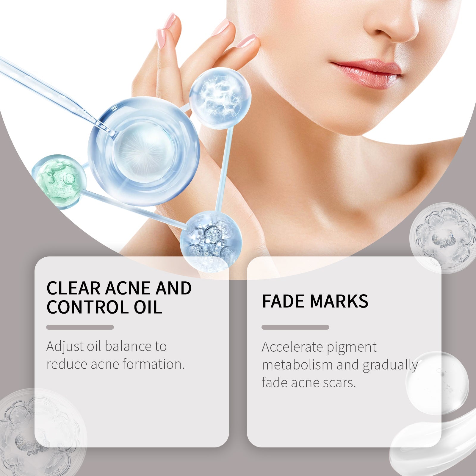 Acne Treatment Set, Brightening & Moisturizing, Clear Skin, Scar Repair, Gentle Care ,1set