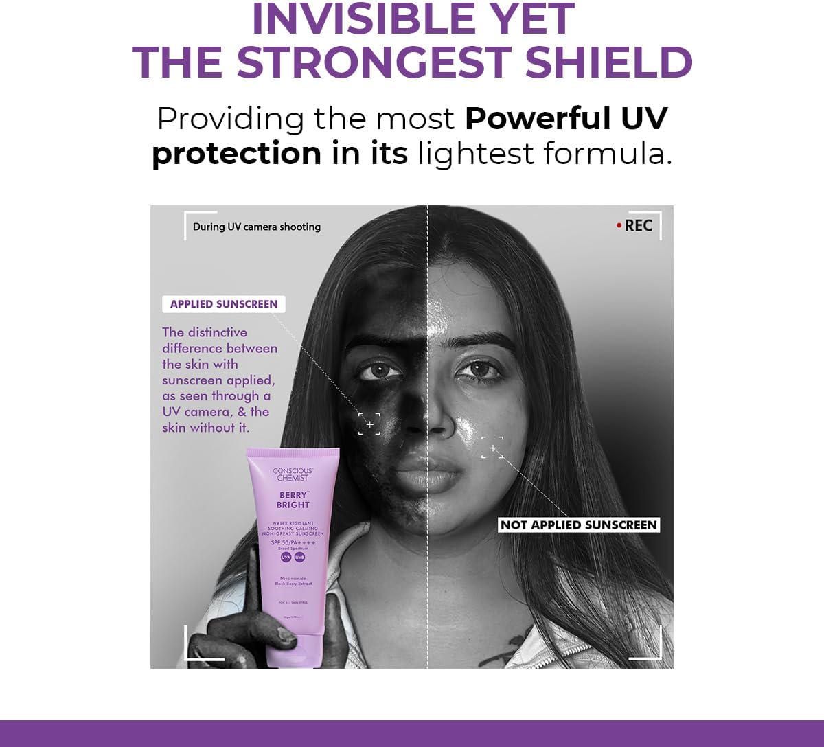 Conscious Chemist Sunscreen SPF 50 PA++++ | 50g Berry Bright