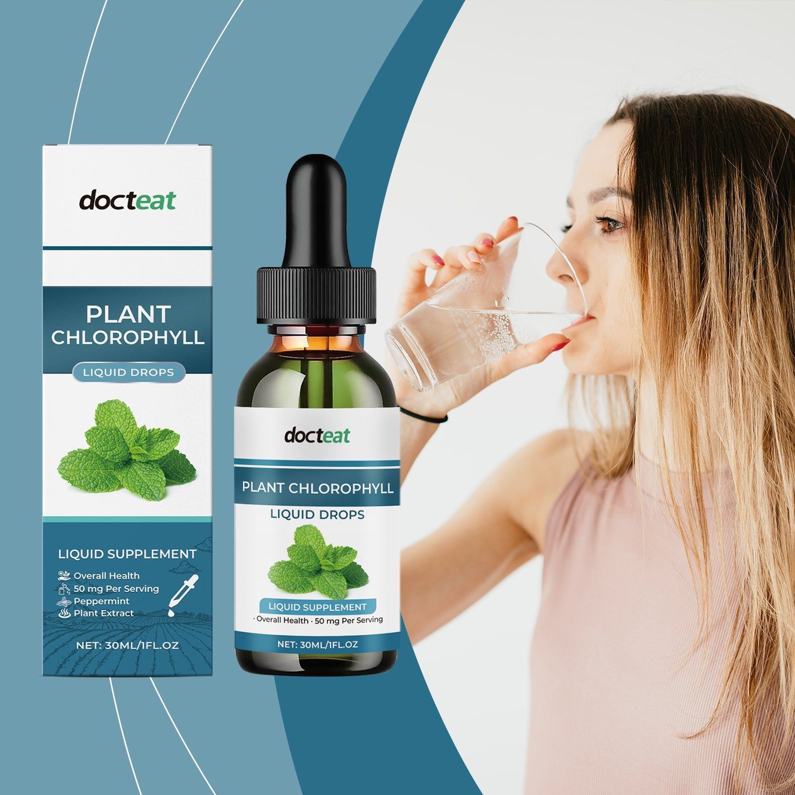 Boost Your Body Care with Chlorophyll Mint Drops, Natural Digestive & Immune Support ,30ml