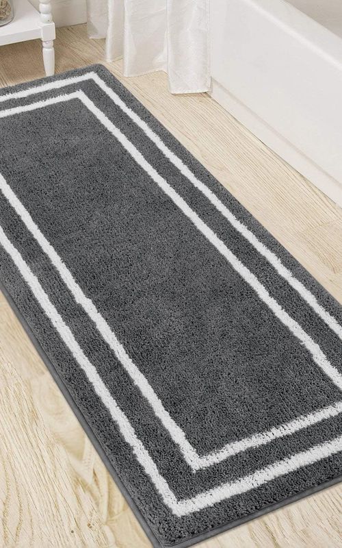 AIESY® Beautiful Runner Double Border Design Non-Slip Bath Mat