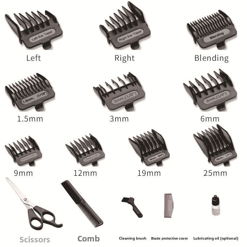 Hair Clipper with 10 Guide Combs, USB Rechargeable