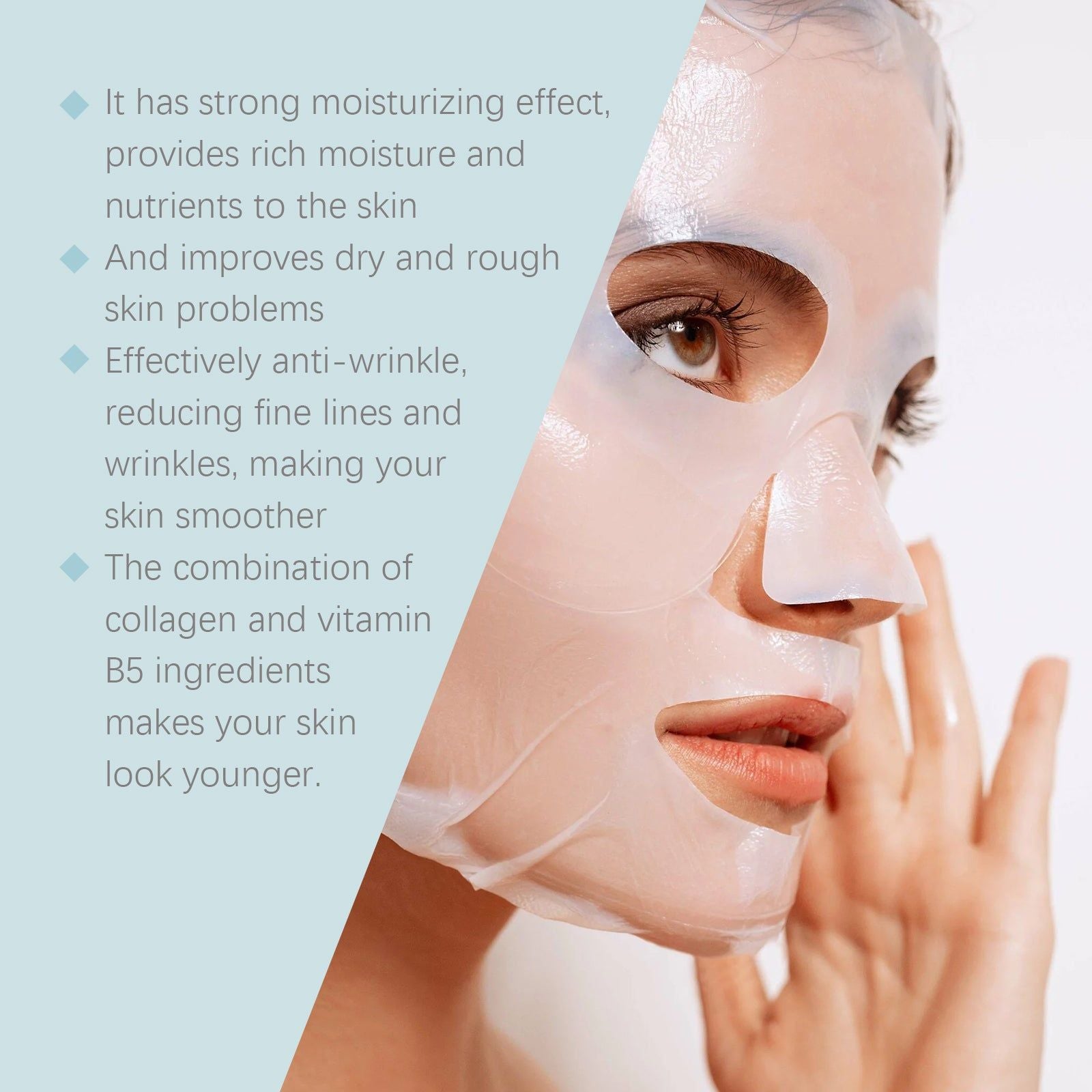 Collagen B5 Facial Mask, Hydrating, Nourishing, Anti-Aging, Skin Repair ,4 pieces
