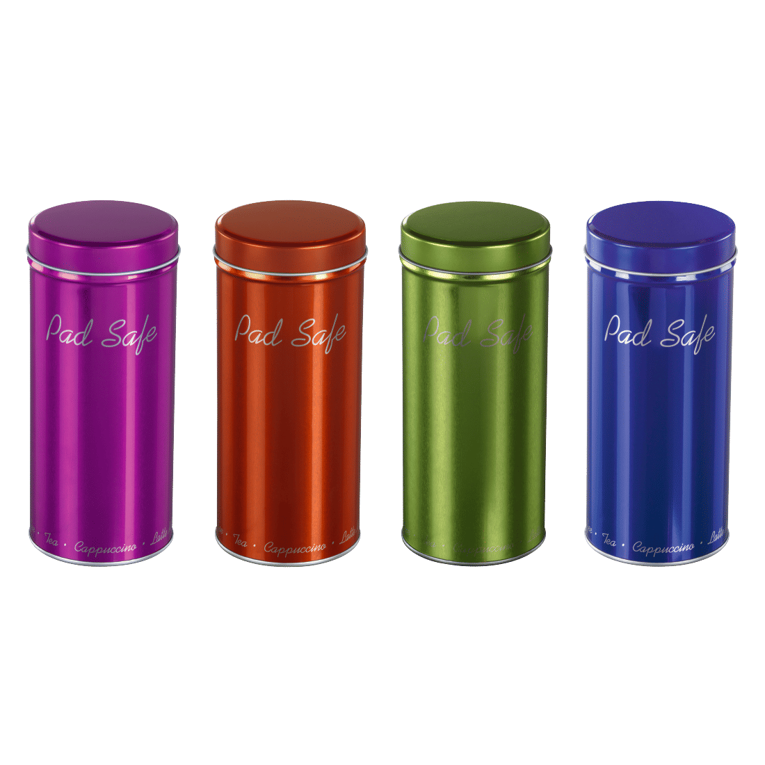 XAVAX 111036 Box for Coffee Pads, pink/green/orange/blue, 12 pieces