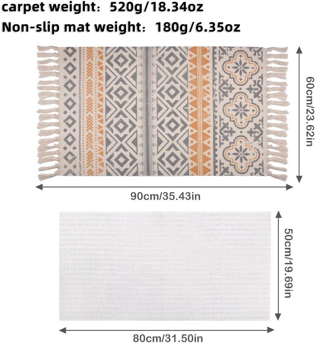 Decorative Boho Rug Fringe Throw Rugs Geometric Shapes Hand Woven Tassel Mat
