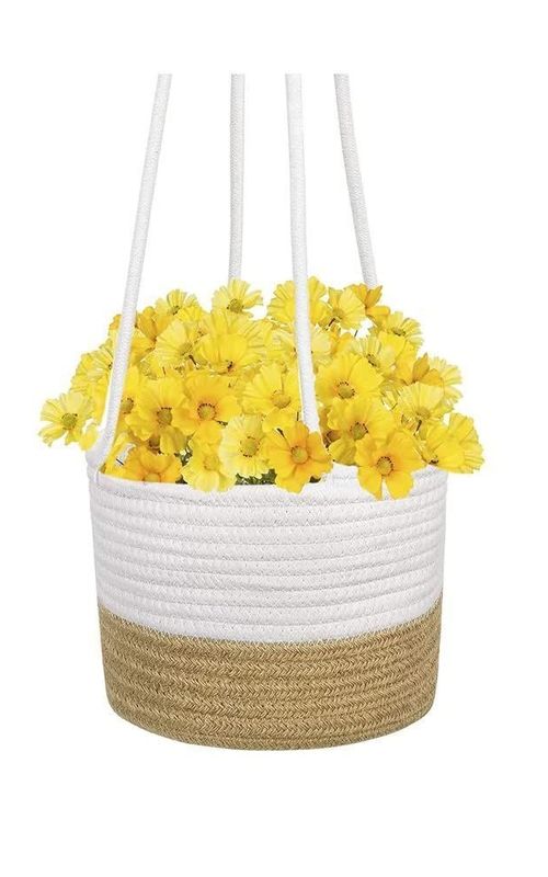 Jute Rope Woven Indoor Plant Hanging Holder For Decor
