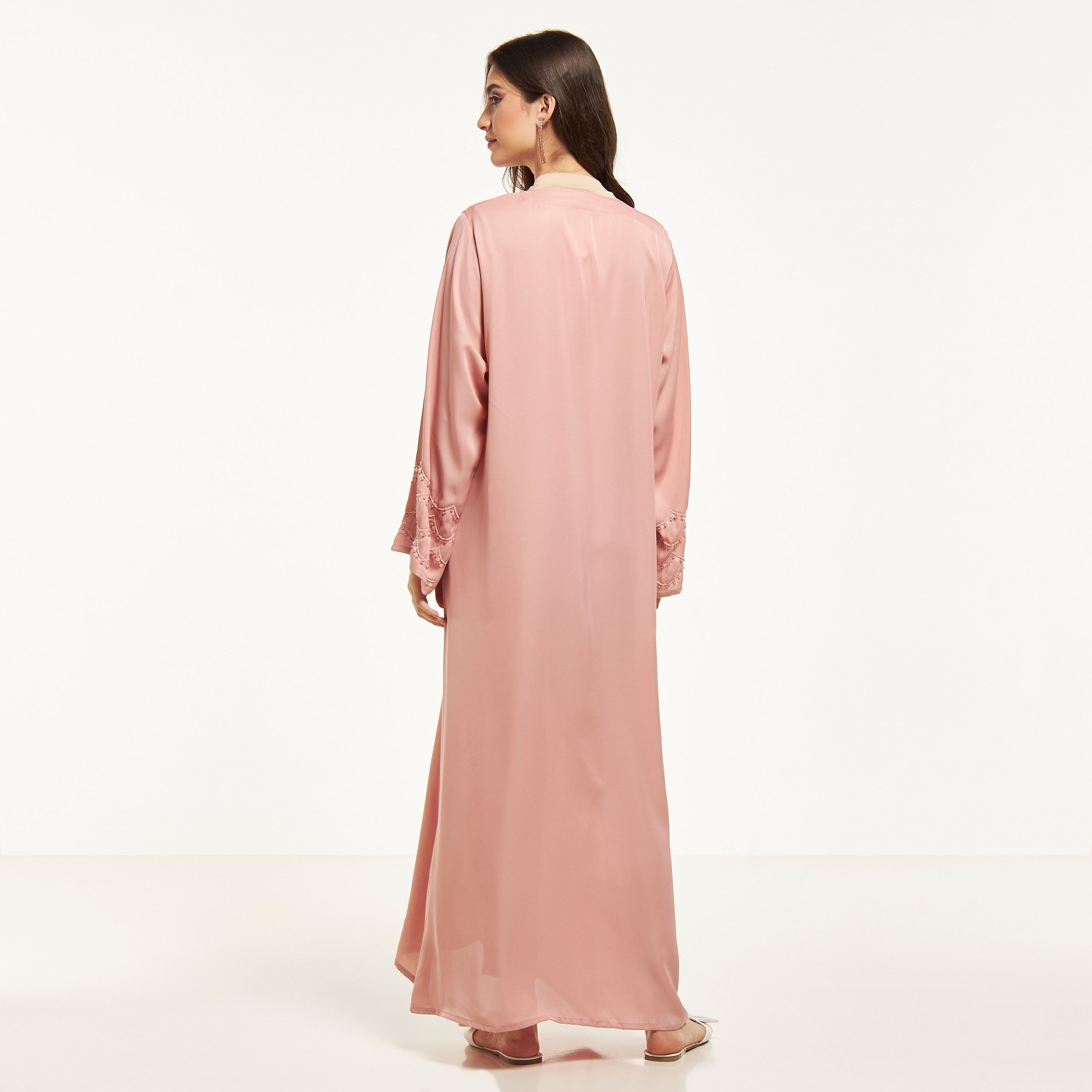 MOiSTREET Embellished Abaya with Sheila