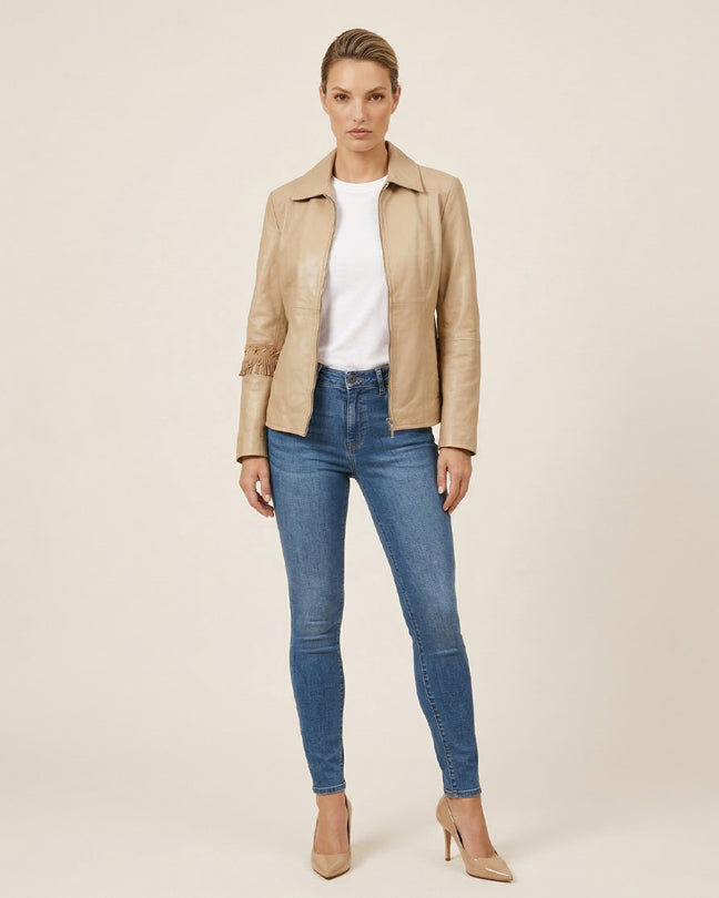 By Carmenzo Vanilla Scoop leather jacket