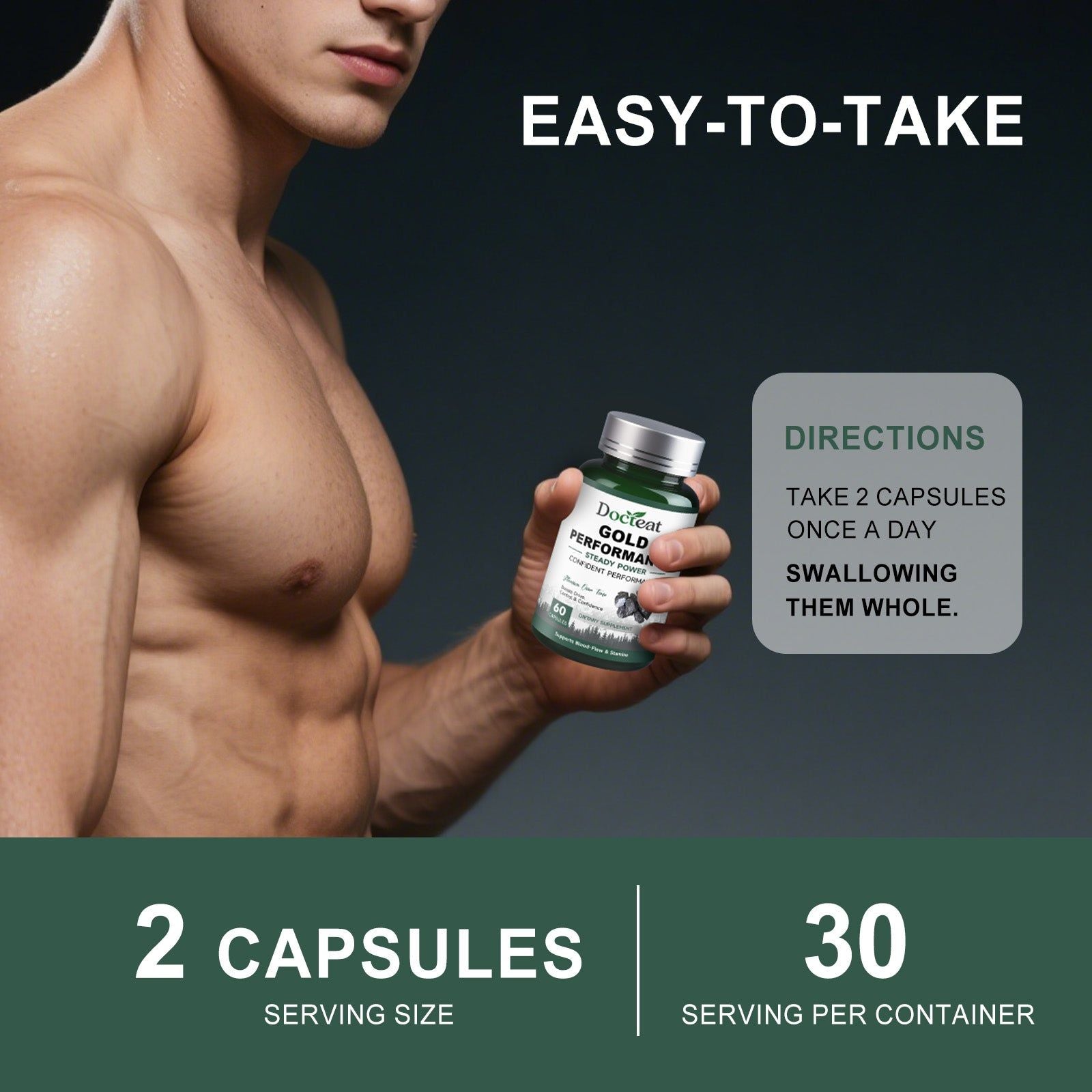 Boost Male Vitality with Gold Capsules, Enhance Confidence, Endurance ,60 capsules