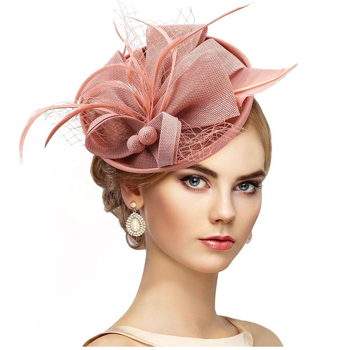 Vintage Fascinator Hat Feather Party Pillbox Hat Flower Derby Headdress Tea Party Hat For Women
