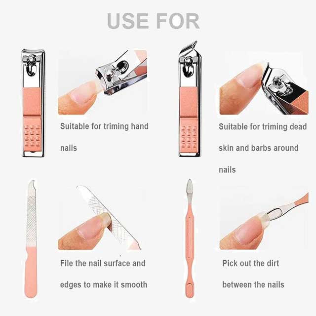 18pcs Manicure Cutters Nail Clipper Set - Professional Grooming Kit for Nails, Cuticles & Toenails