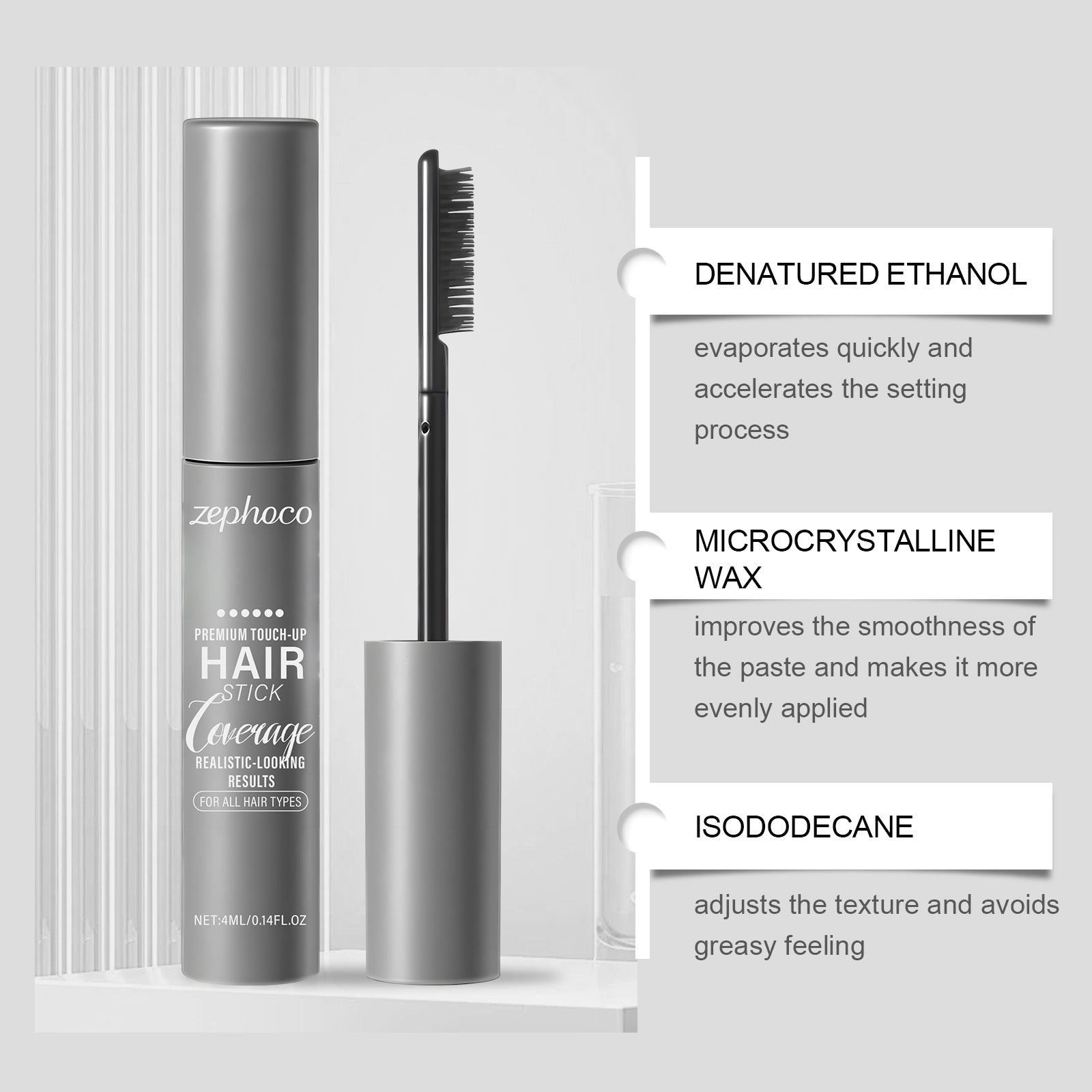 Brown Hair Cover Cream, Waterproof, Long-Lasting, Natural, Easy Color ,4ml