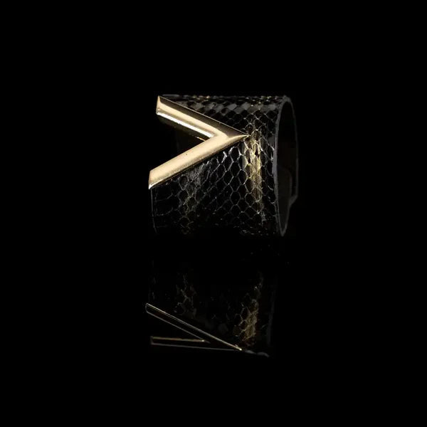 The Dark Viper Strike Leather Cuff Black Python
