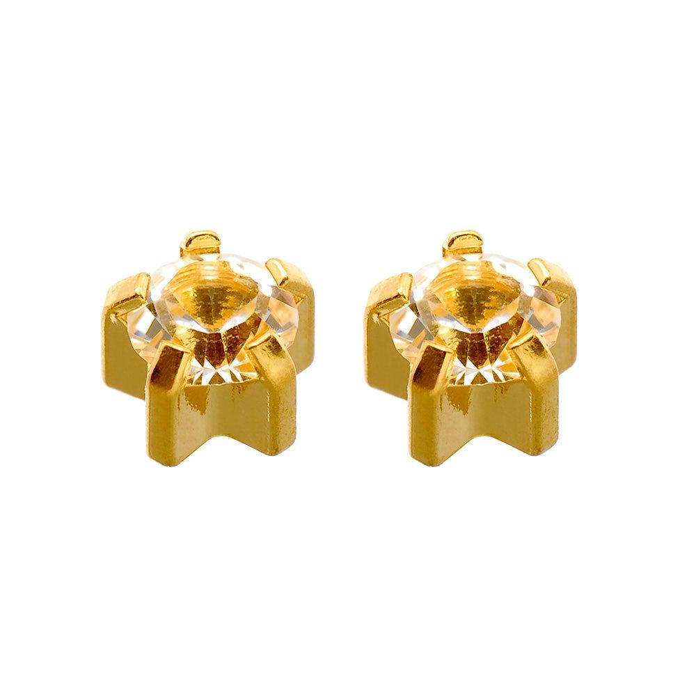Caflon Singles Clawset Crystal April Gold Plated Earring, 1Pc