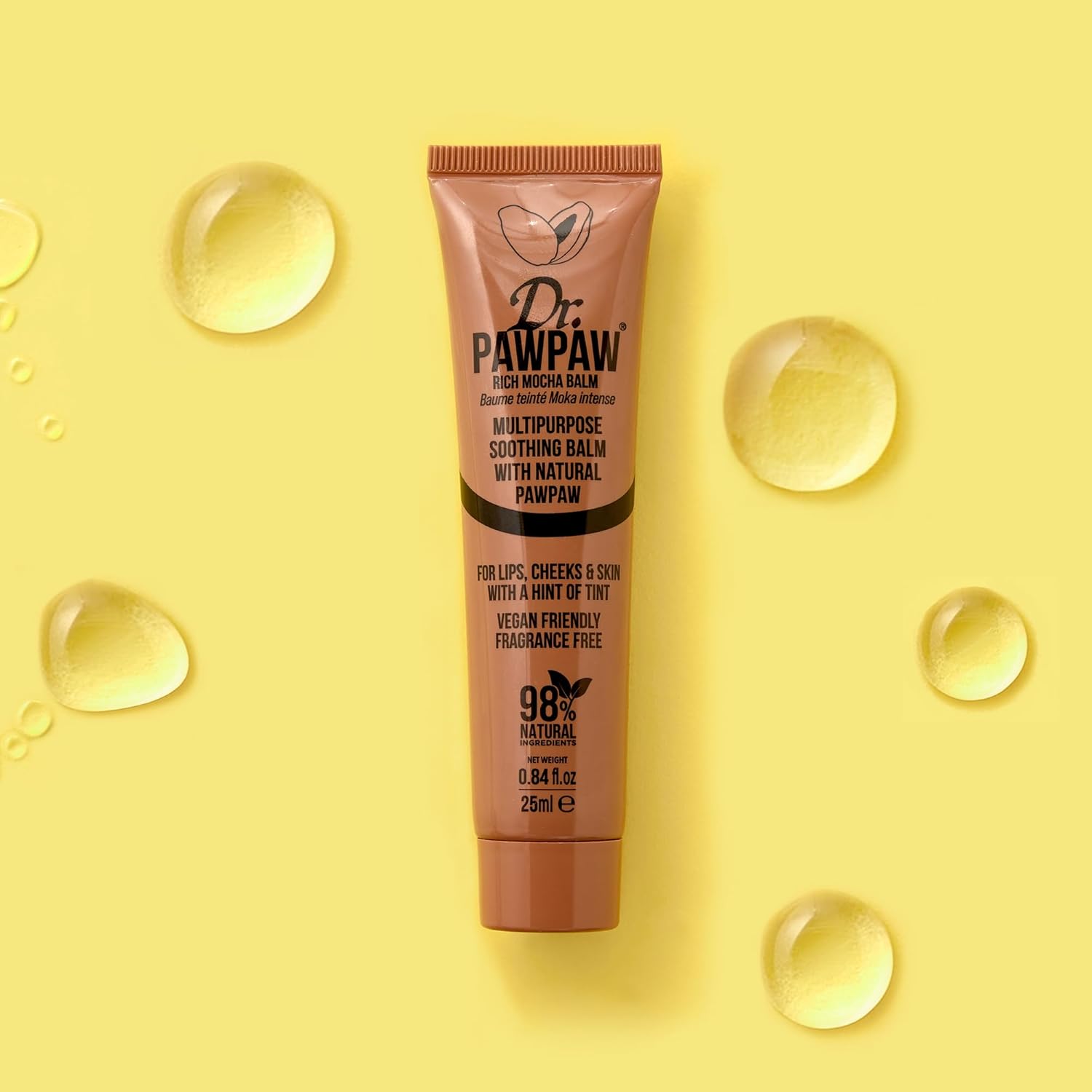 Dr. Pawpaw Rich Mocha Balm - Multi-purpose Balm, Pawpaw Lip Balm, Lip Balm, Tinted Balm, Skin Highlighter, Smooth Skin, Ed Lips, Vegan Beauty, Ethical Beauty, 25ml
