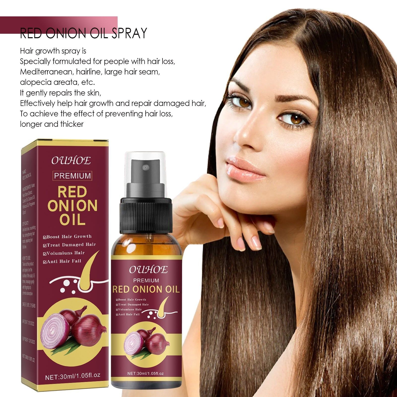 Boost Hair Growth and Fixation, Natural Onion Oil for Stronger, Thicker Hair ,30ml
