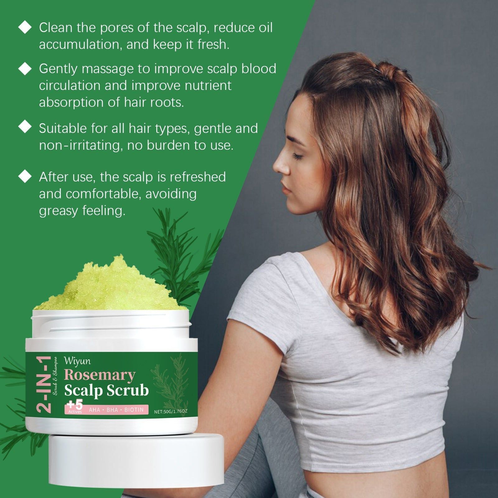 2-in-1 Scalp Care Scrub, Exfoliates, Controls Oil, Soothes, Hair Strengthening ,50g