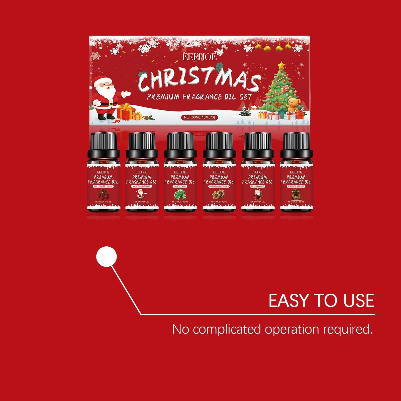 Christmas Essential Oil Set, Natural Fragrance, Long-Lasting, Home & Office Aromatherapy ,1 set