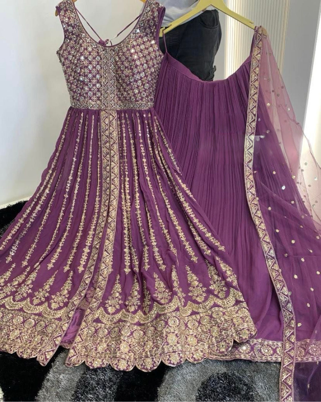 Fab Zone Designer Party Wear Look Heavy Faux Georgette Top Lehenga & Dupatta Set