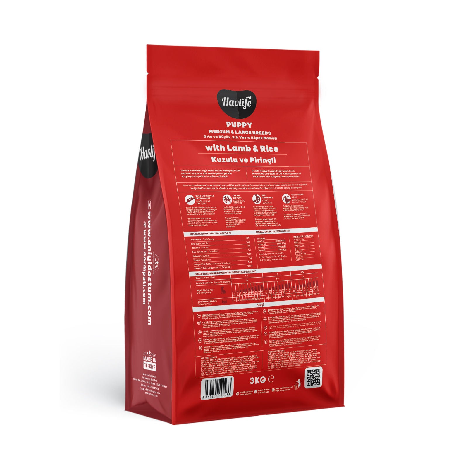 Havlife Premium Lamb & Rice Puppy Food for Medium & Large Breeds, High Protein, Immune & Digestive Support, 100% Balanced Nutrition