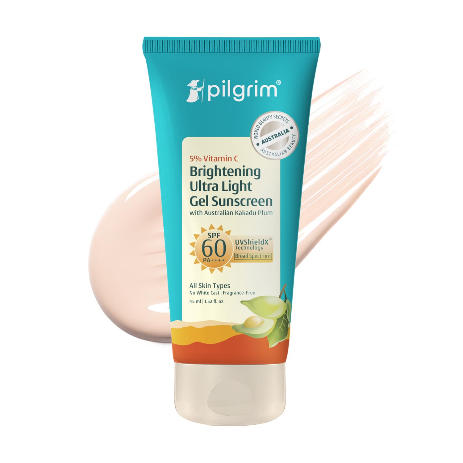 Pilgrim 5% Vitamin C Brightening Ultra Light Gel Sunscreen 45 ML