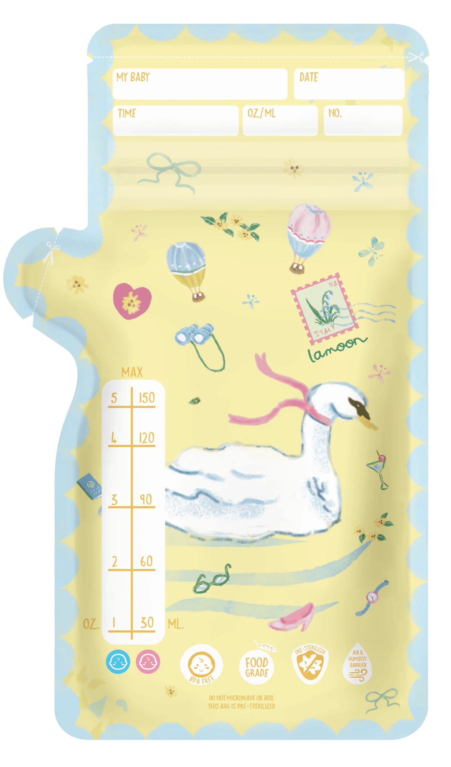 Lamoon Breast Milk Storage Bag 30 Bags 150ml
