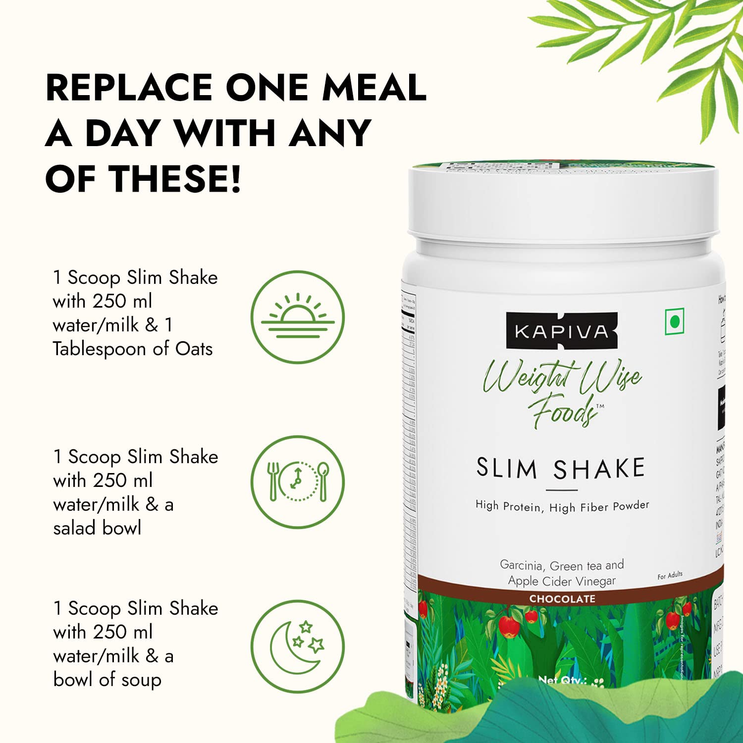 Kapiva Chocolate Slim Shake 500 Grams (20 Servings)