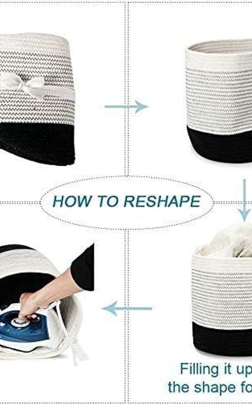 Mini Woven Jute Cotton Rope Plant Storage Basket for Home