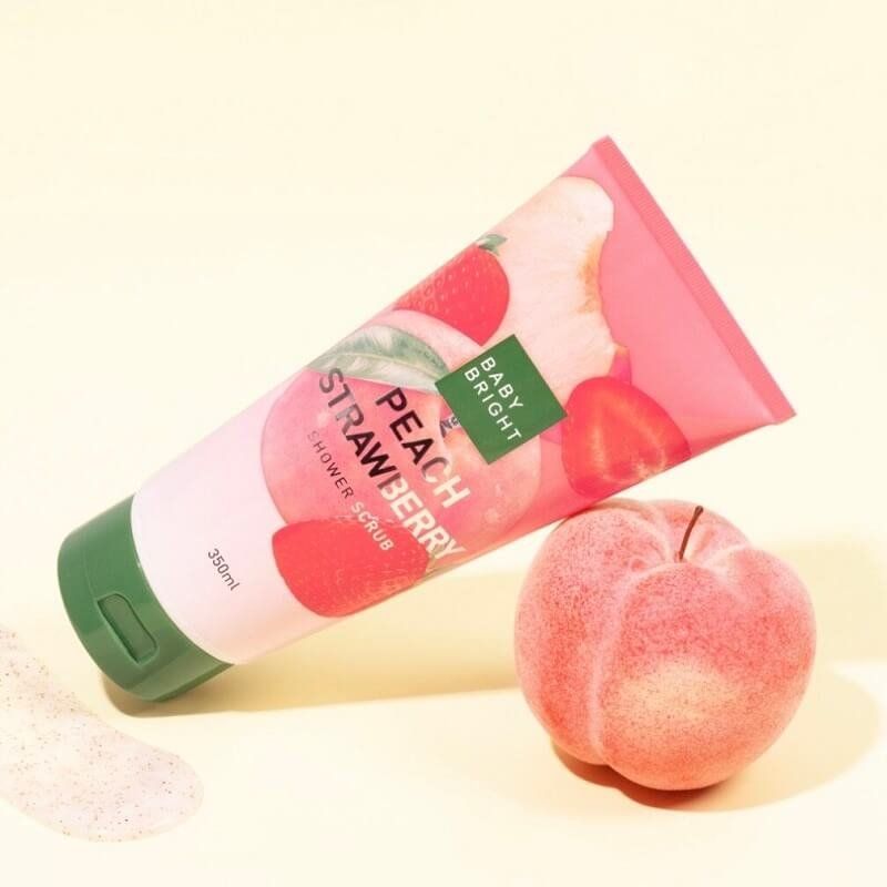 مقشر الاستحمام بالفراولة والخوخ 350 مل بيبي برايت (ب)