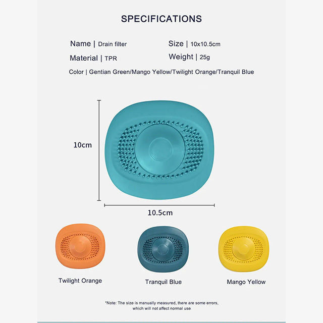 Bathroom Silicone Sink Drain Protector for Floor - Anti-Clog, Waterproof, Easy to Install