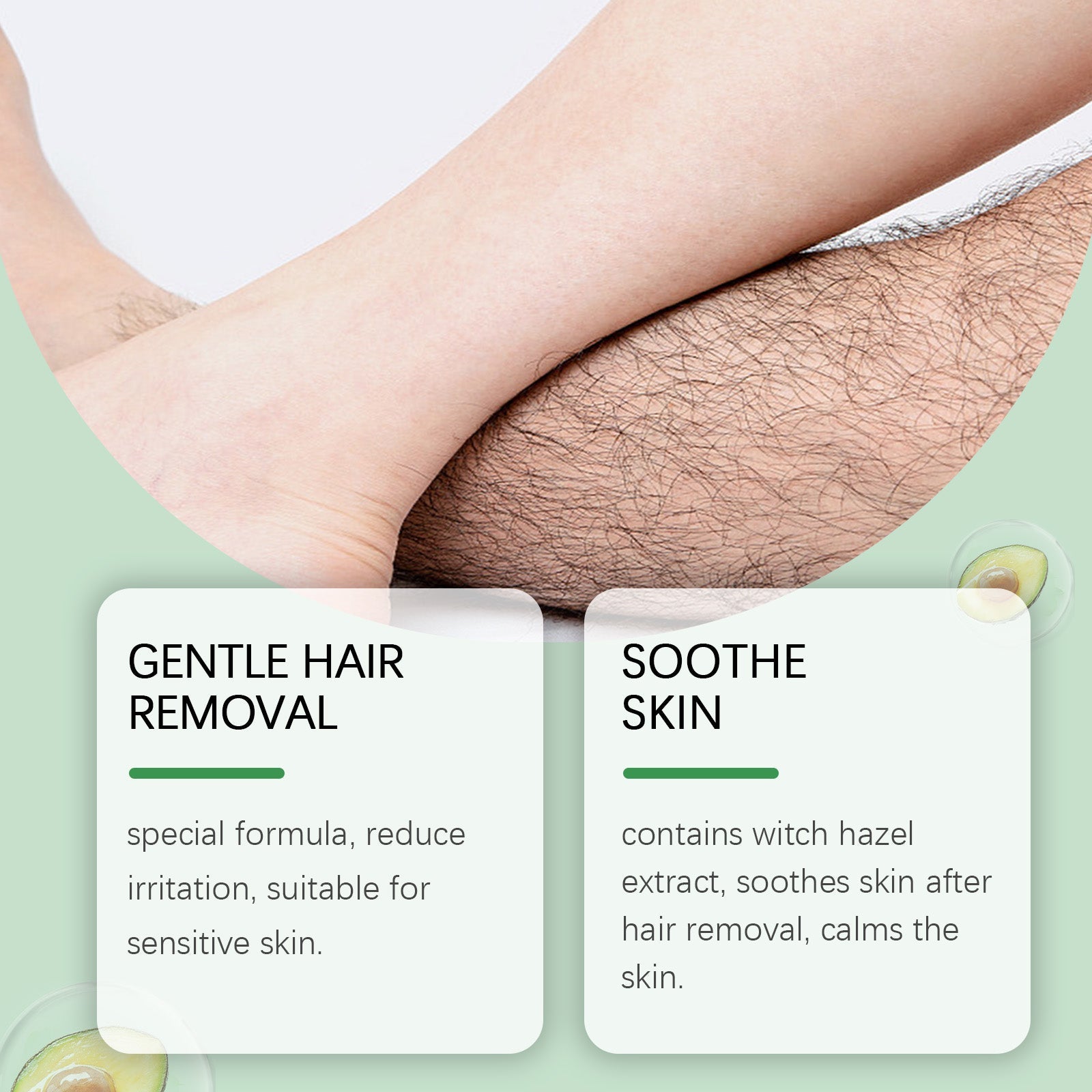 Avocado Depilation Cream, Gentle, Non-Irritating, Smooth Skin, Hair Removal ,30g
