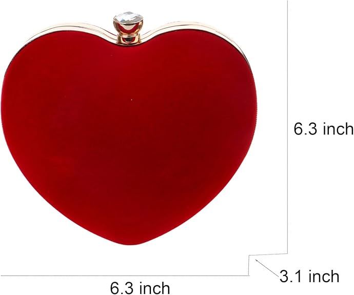 Women Heart Shaped Handbag Wedding Party Evening Bag Mini Clutch Chain Purse