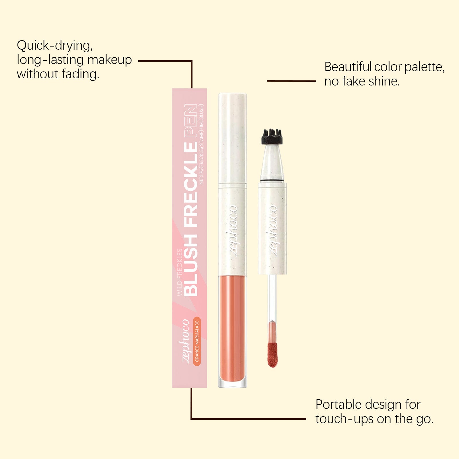 2-in-1 Liquid Blush & Freckle Stamp, Natural Beauty Products, Daily Makeup ,1.7g