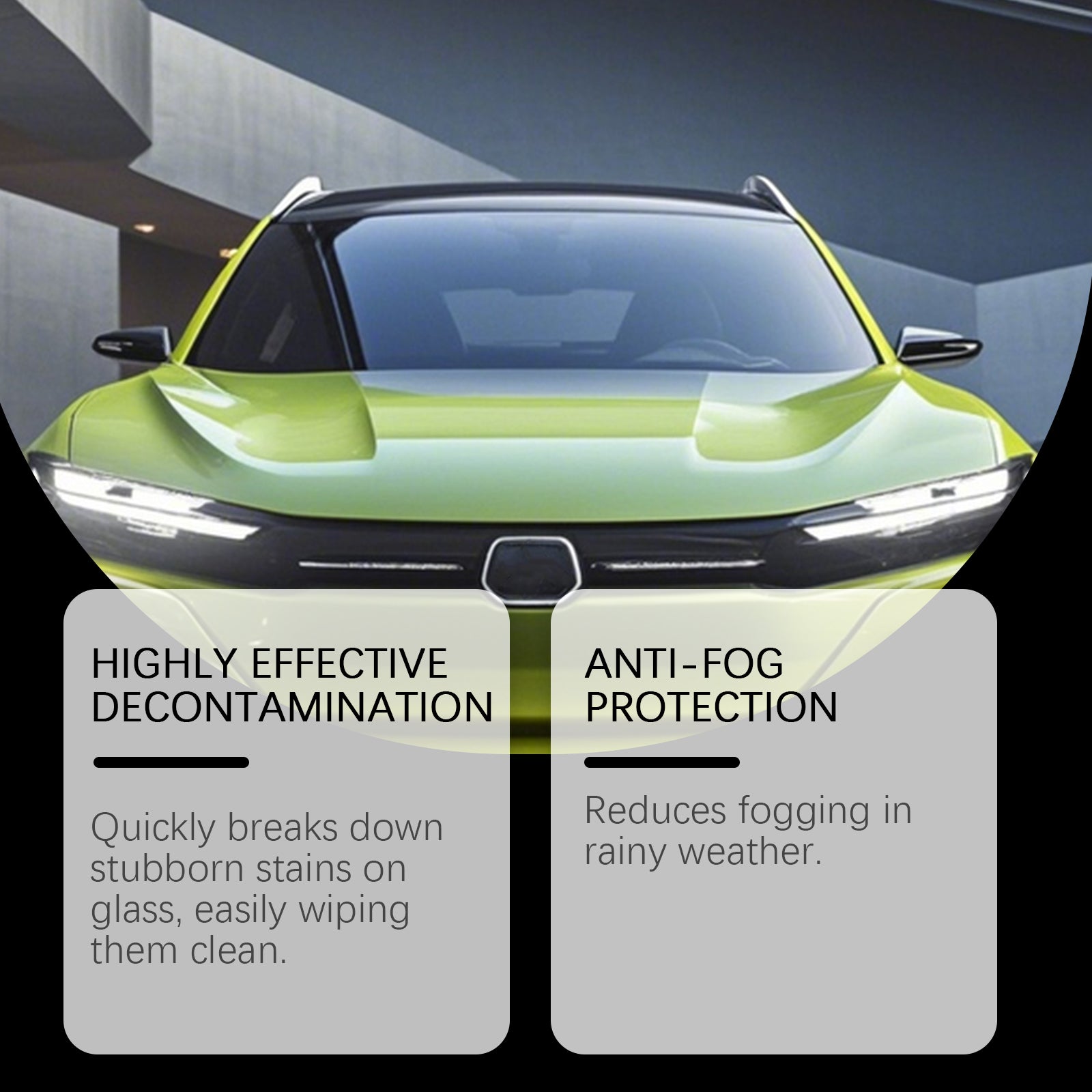 Car Glass Cleaning Spray, Anti-Fog, Streak-Free, Clear View, Easy to Use ,1 set