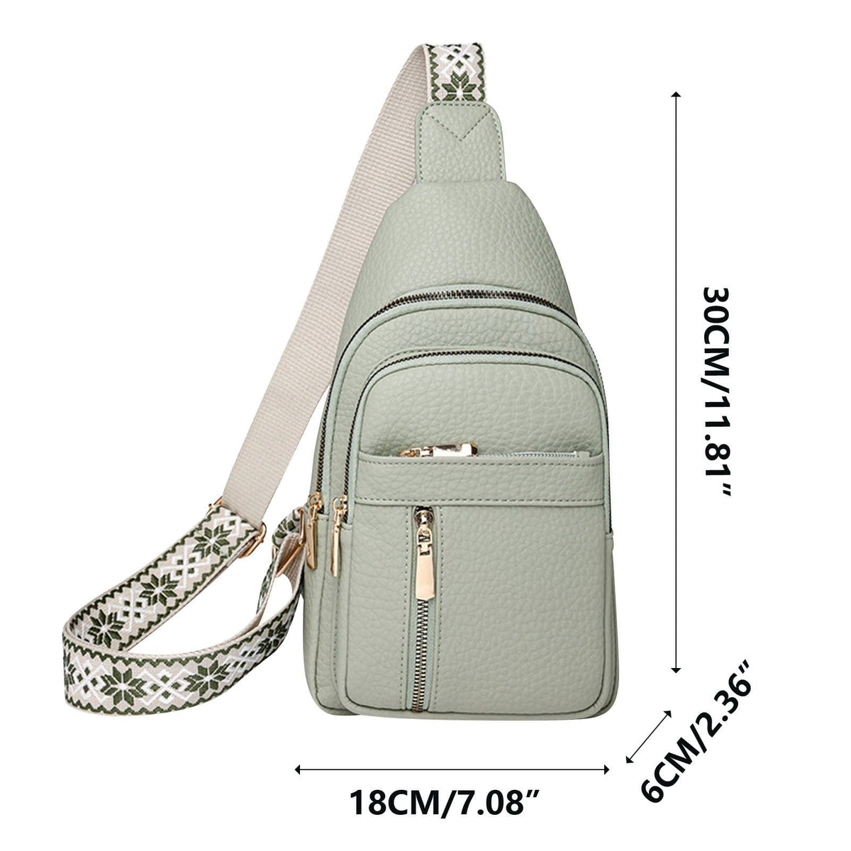 Women Chest Bag Sling Bag Zipper Waist Pack Crossbody Messenger Bag