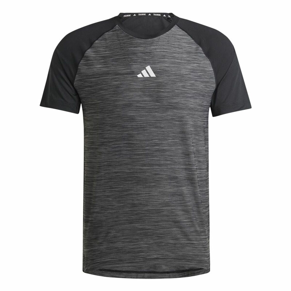 Men’s Short Sleeve T-Shirt Adidas Gym+ Training Black Grey