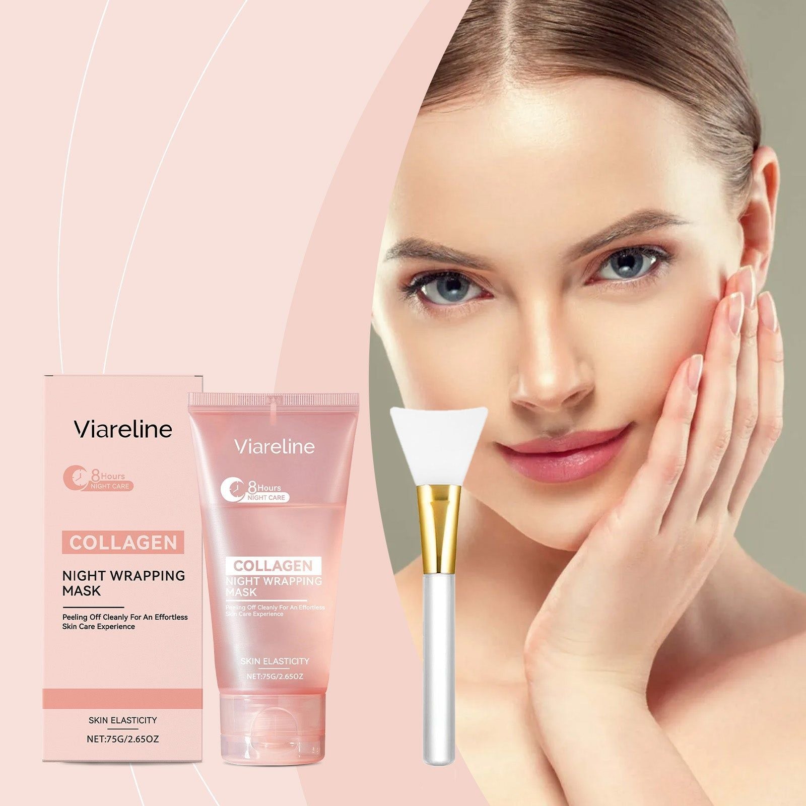 Collagen Peel-Off Mask, Facial Care, Hydrating, Brightening, Anti-Aging, Moisturizer ,1 set