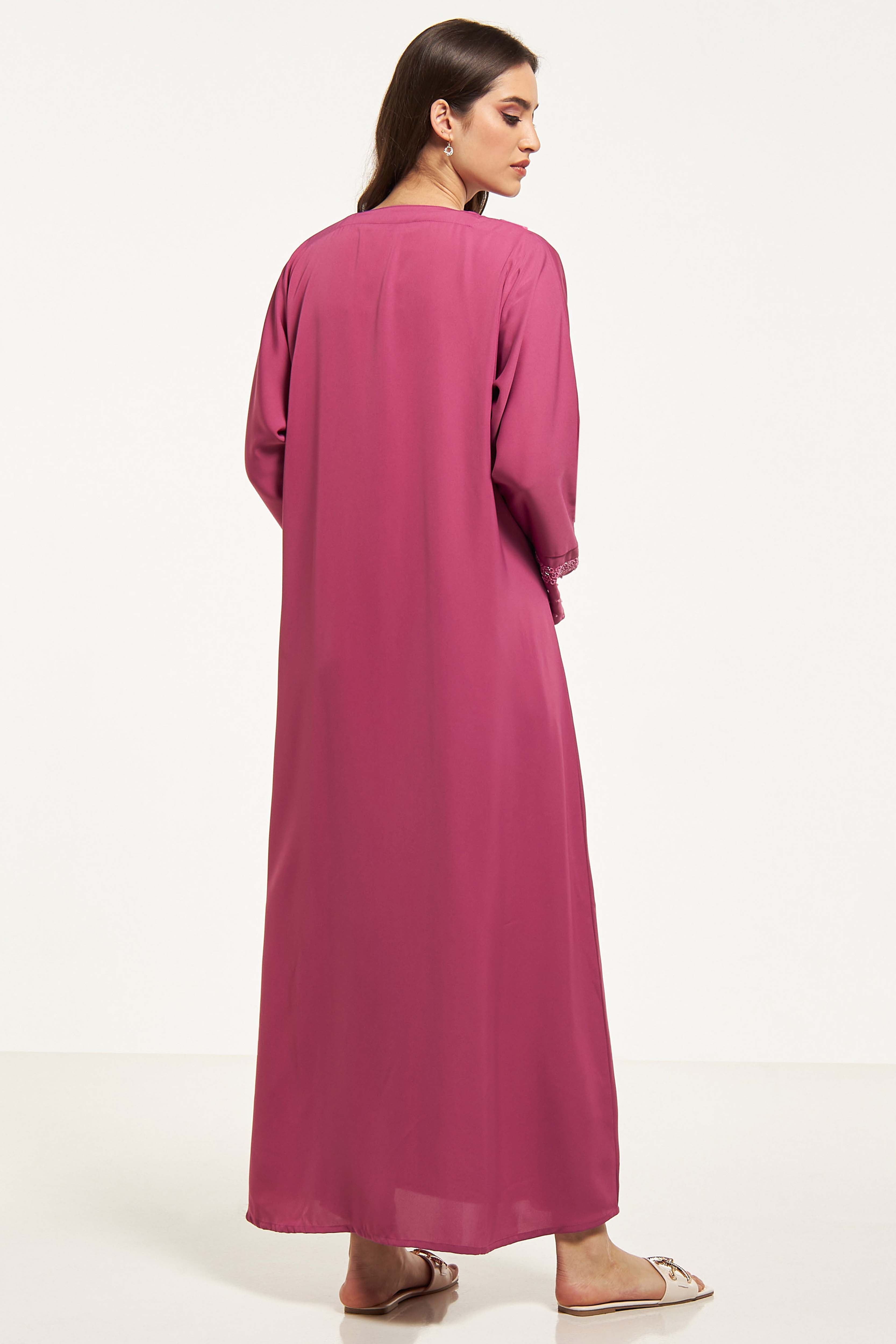 MOiSTREET Embellished Abaya with Sheila