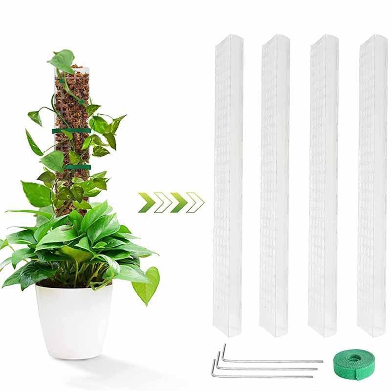 4pcs 24 inch Plastic Moss Pole for Plants Sphagnum Moss Monstera Plants Climbing Poles