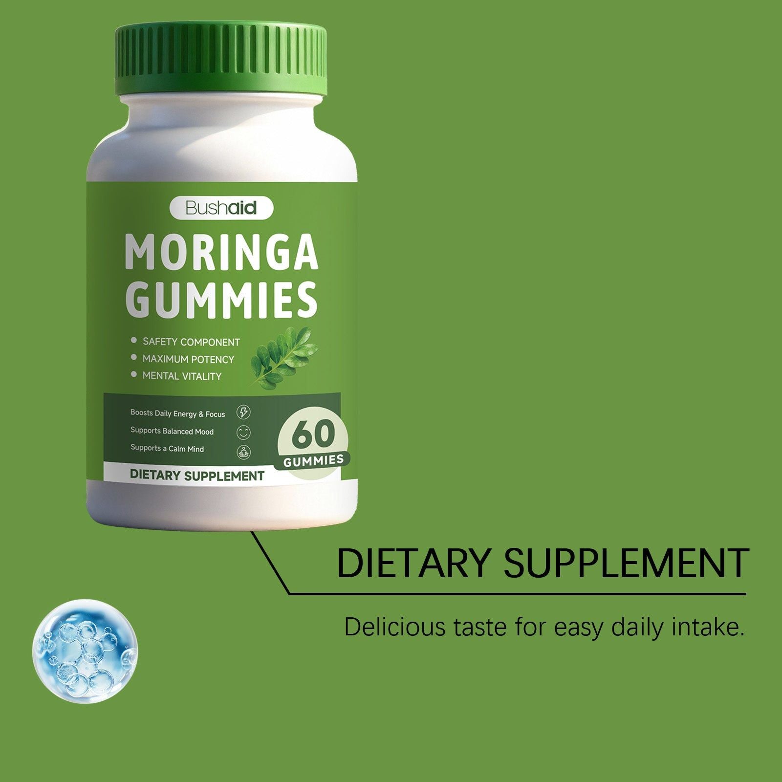 Boost Your Energy with Moringa Gummy Candies, Natural Personal Care, Stay Healthy ,60 gummies