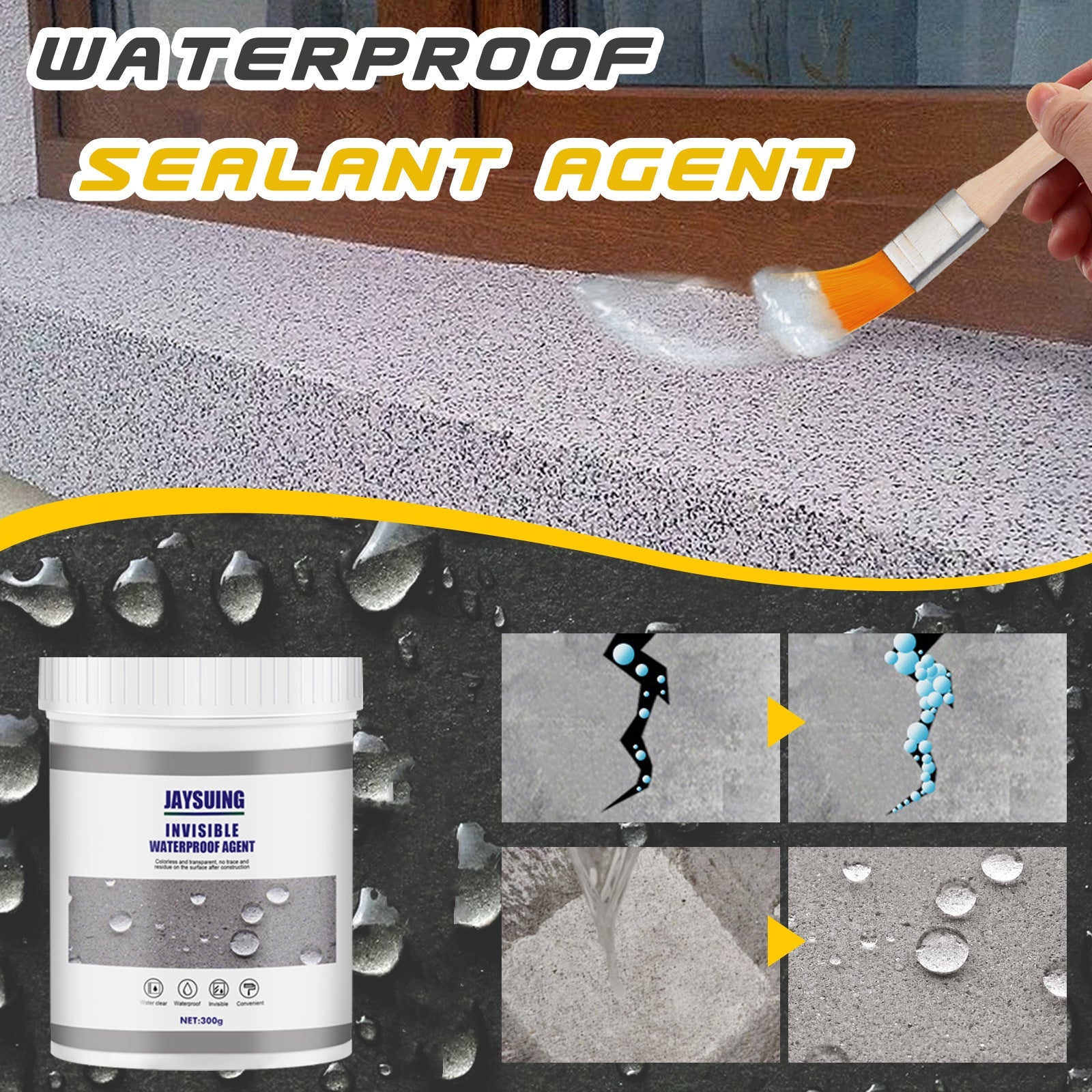 Waterproof Sealant for Bathroom Kitchen Walls, Fix All Kinds of Leaks, Long-Lasting Repair ,300g