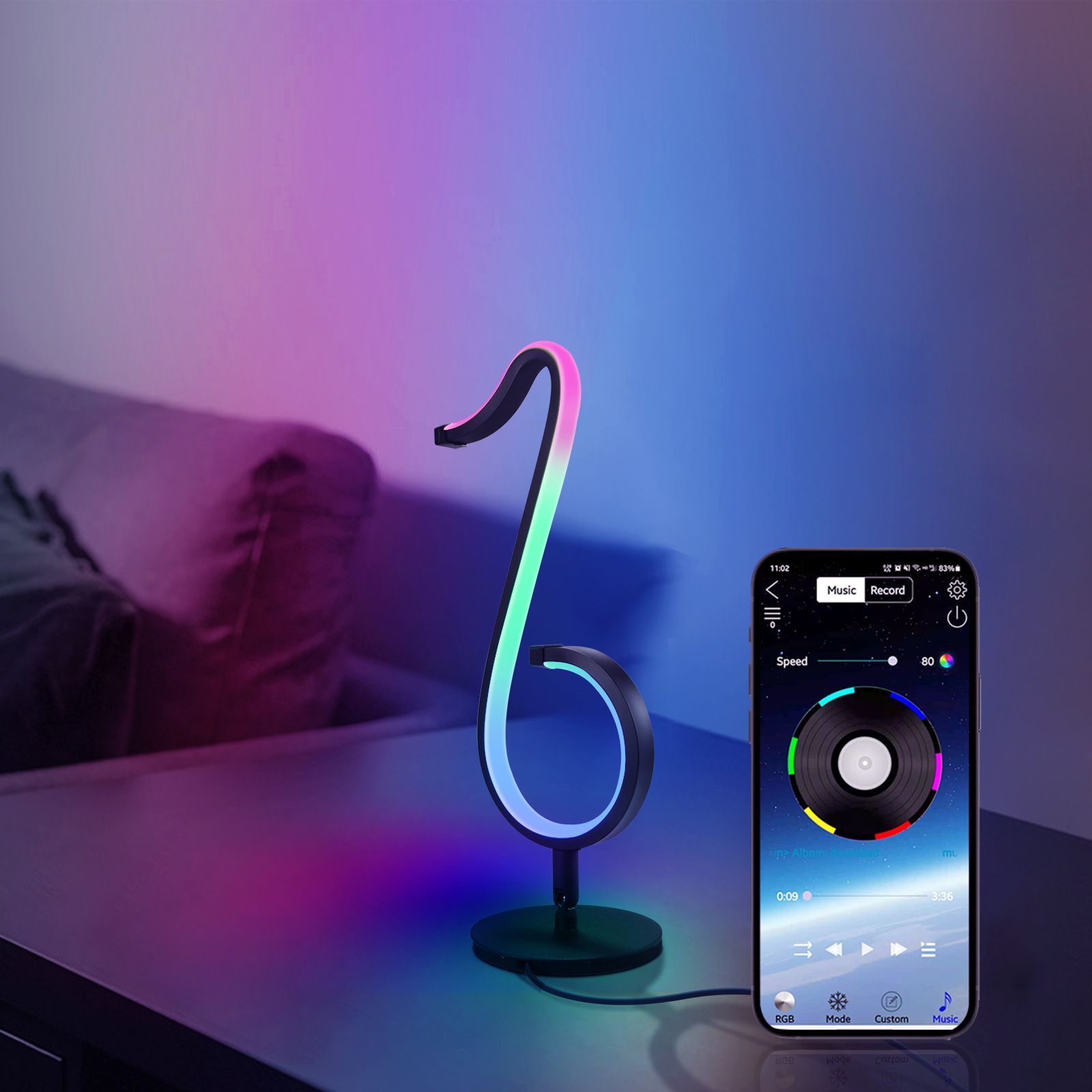Musical Note Neon Led Night Light Home Decoration 7 Color Lamp Birthday Christmas Gift