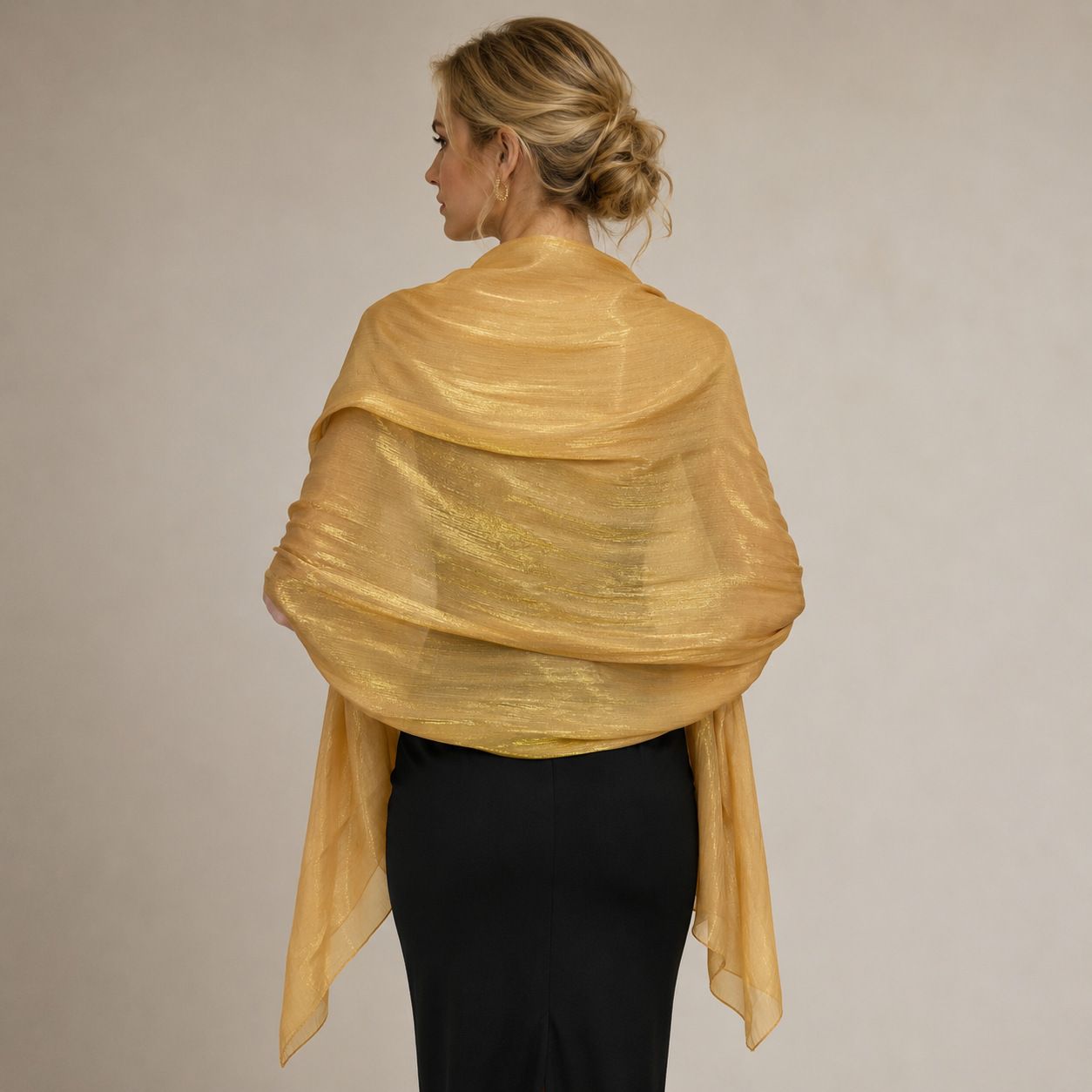 Silver Chiffon Shawl Wrap for Women Evening Dress Cover Up