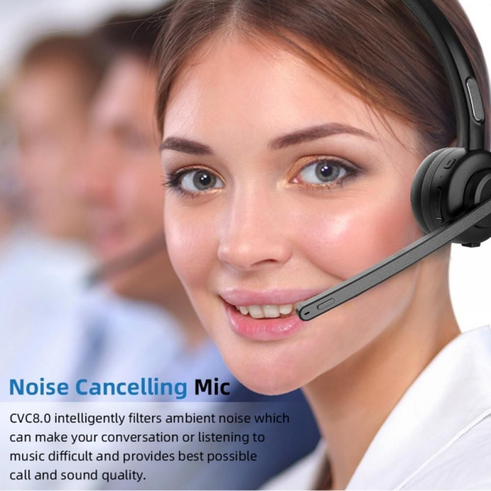 Call Center Headset Traffic Bluetooth Headphones With Mic For PC Laptop Office